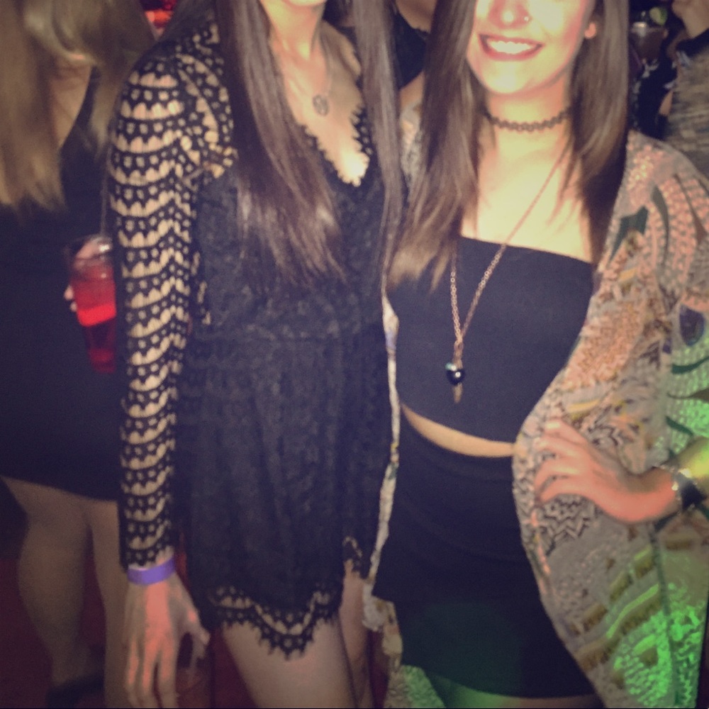 Black lace romper